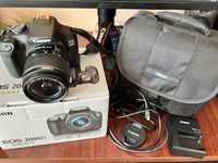 Aparat Canon 2000d cu obiectiv, geanta si card 128gb