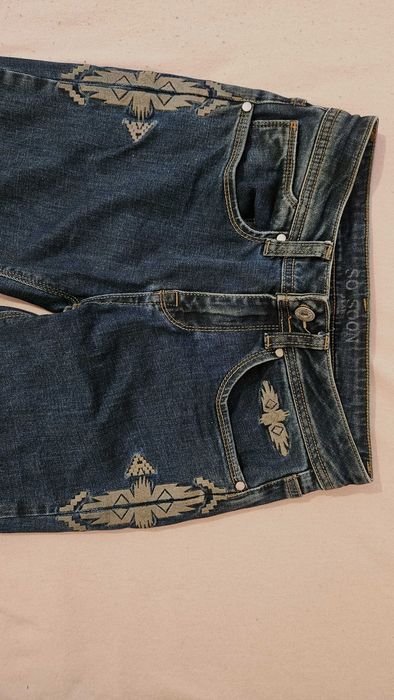 Тъмносини тесни Дънки със средна талия