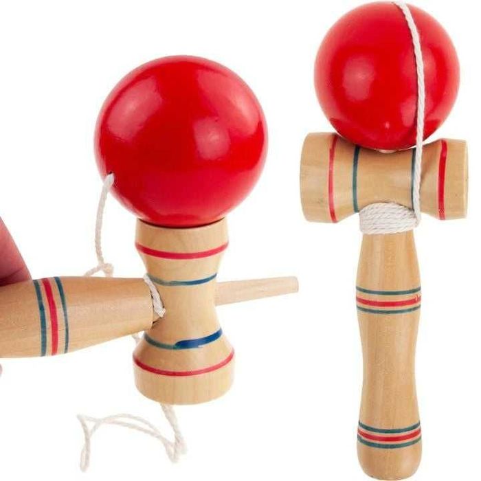 Kendama noua din lemn, joc de indemanare pentru copii si adulti, 20 cm