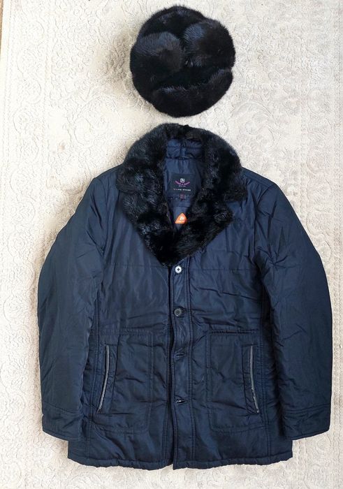 Мужские куртка с шапкой