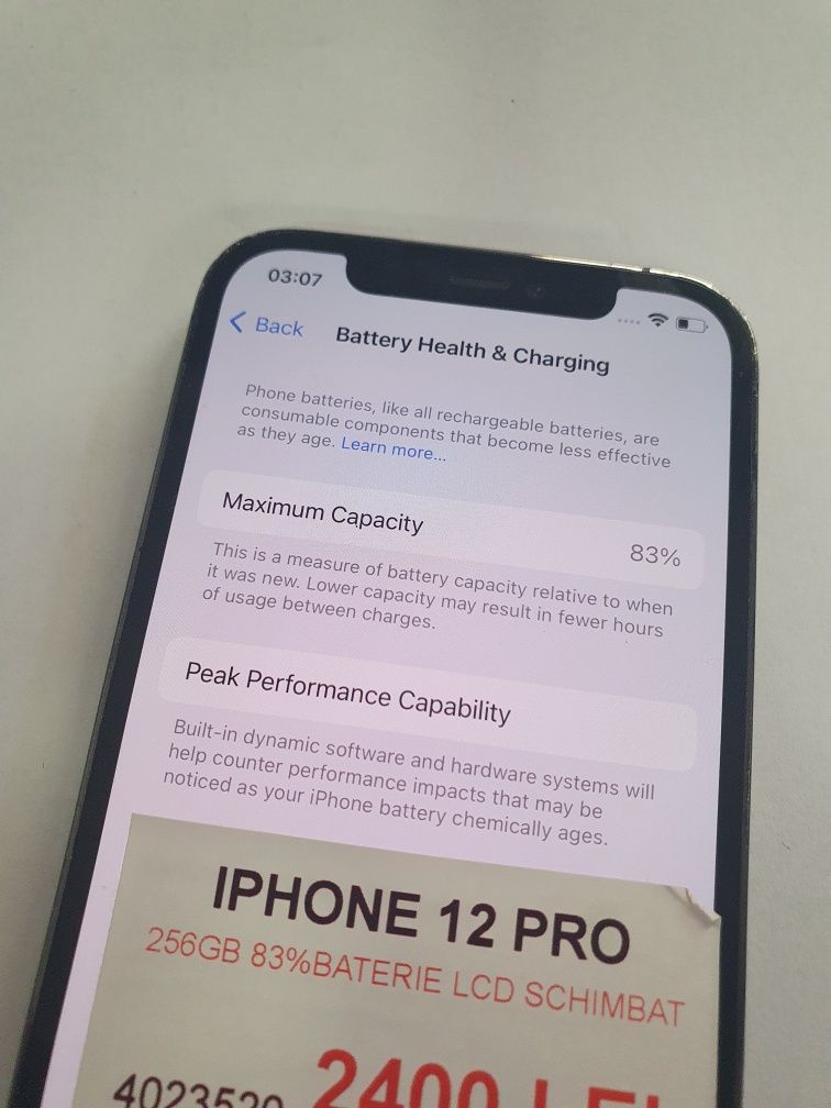 Iphone 12 PRO 256GB 83%•Amanet Lazar Crangasi•40235