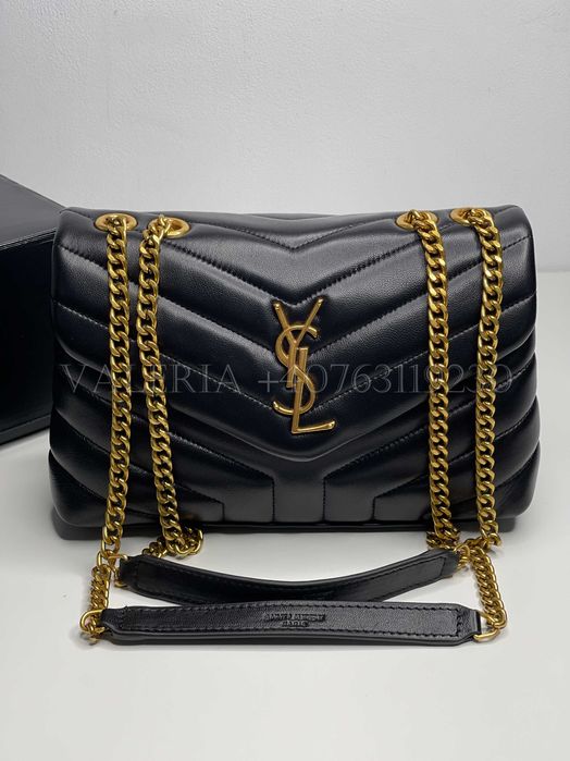 Geanta S3nt L4re4T - Loulou Mediu Negru lant auriu