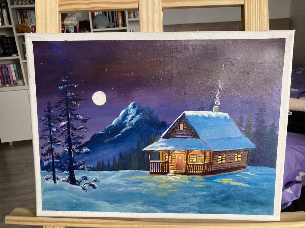 pictura pe panza, o noapte de iarna