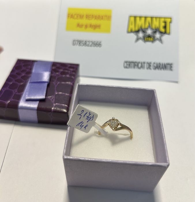 Inel inima cu pietre (vl) Star Amanet