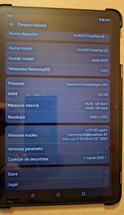 Tableta Huawei MatePad SE, Octa-Core, 10.4", 4GB RAM, 64GB, WiFi
