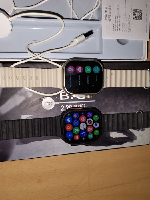 2 x Smart watch , 2 x ceasuri inteligente alb + negru
