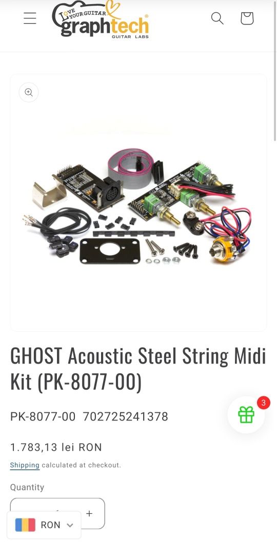 Doze midi pt chitara GHOST Acoustic Steel String Midi Kit (PK-8077-00
