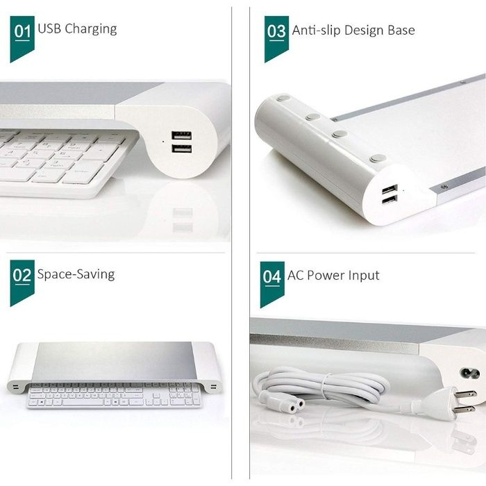 Алуминиева Apple iMac Стойка + Зарядни USB HUB Устройства за работ
