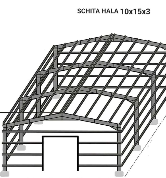 Vand structura metalica 12x30x4h accept și variante cu auto