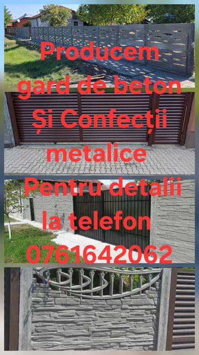 FIRMA . Producem gard de beton Și Confecții metalice