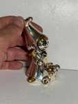 MINIATURA STATUETA Laminata ARGINT 925 - Fetita cu flori - Vintage !