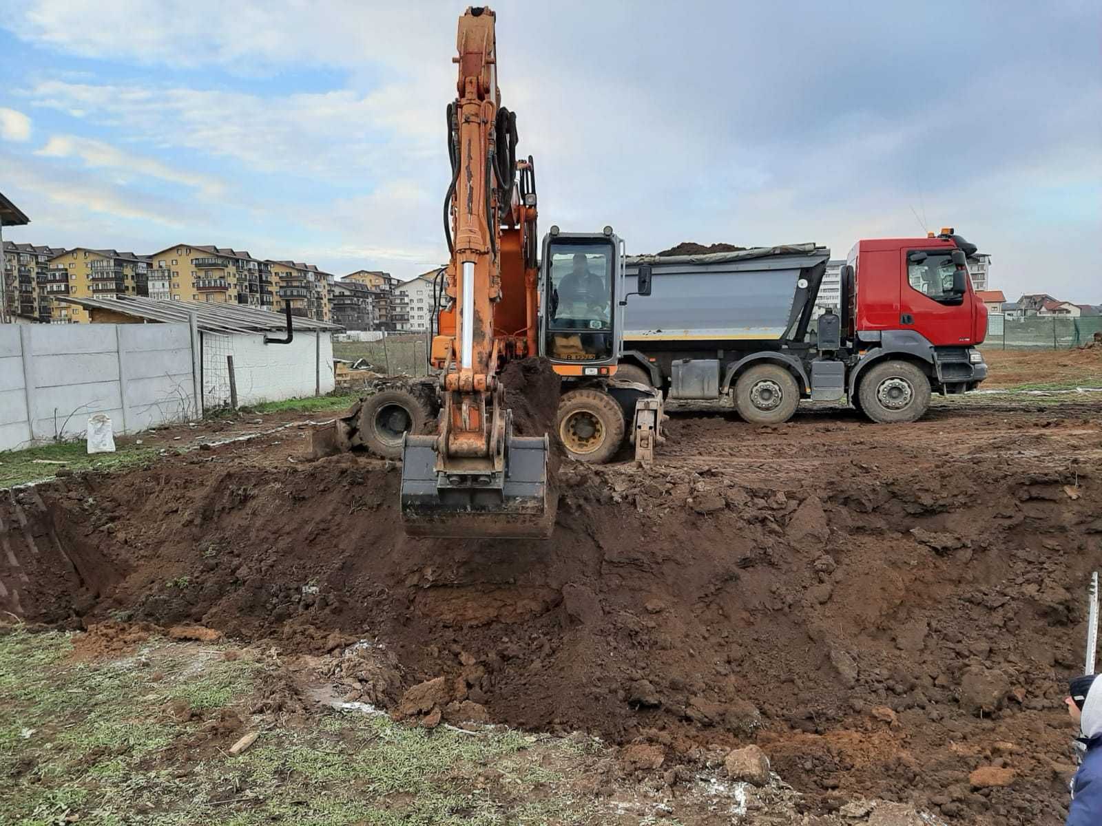 Ichiriere utilaje constructii buldoexcavator picon, excavator pe roti