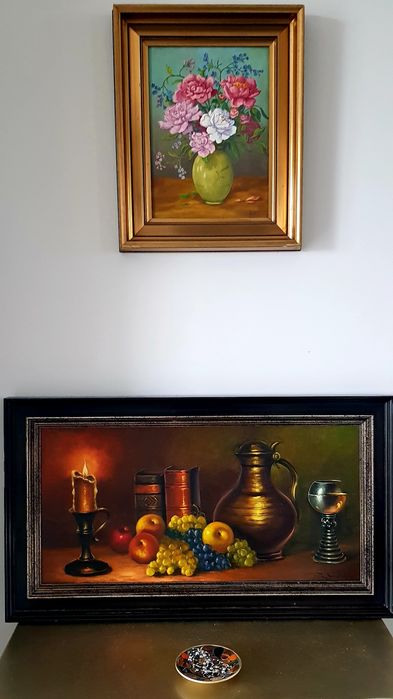 Tablou vechi pictură pe pânză cu semnătură