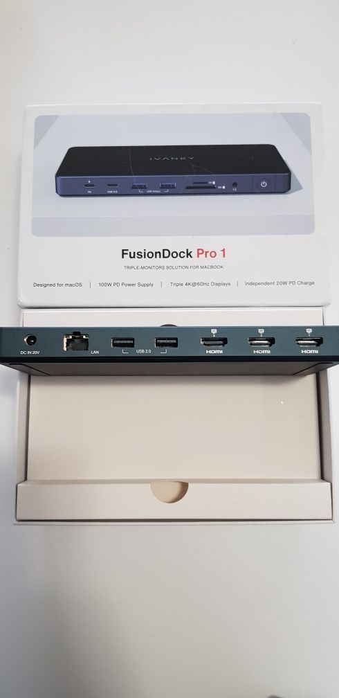 14-в-1 FusionDock Pro 1 за M1/ M2/ M3/M4 MacBook DisplayLink докинг.
