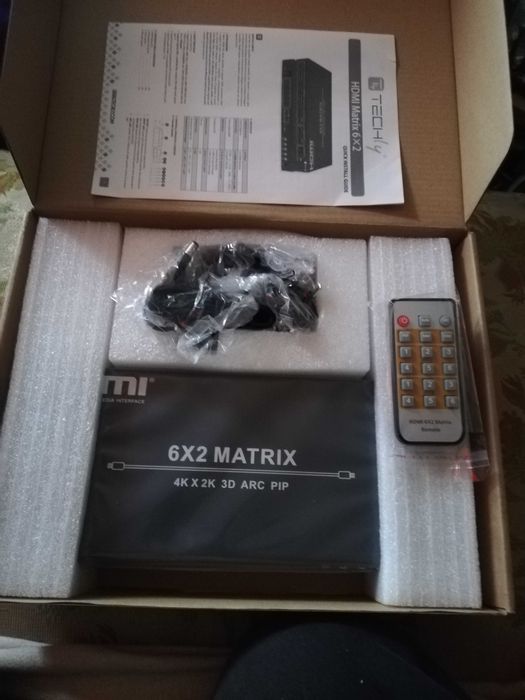 Spliter HDMI 6 intrari 2 iesiri Techly  HDMI Matrix 6x2 4K,PIP, ARC