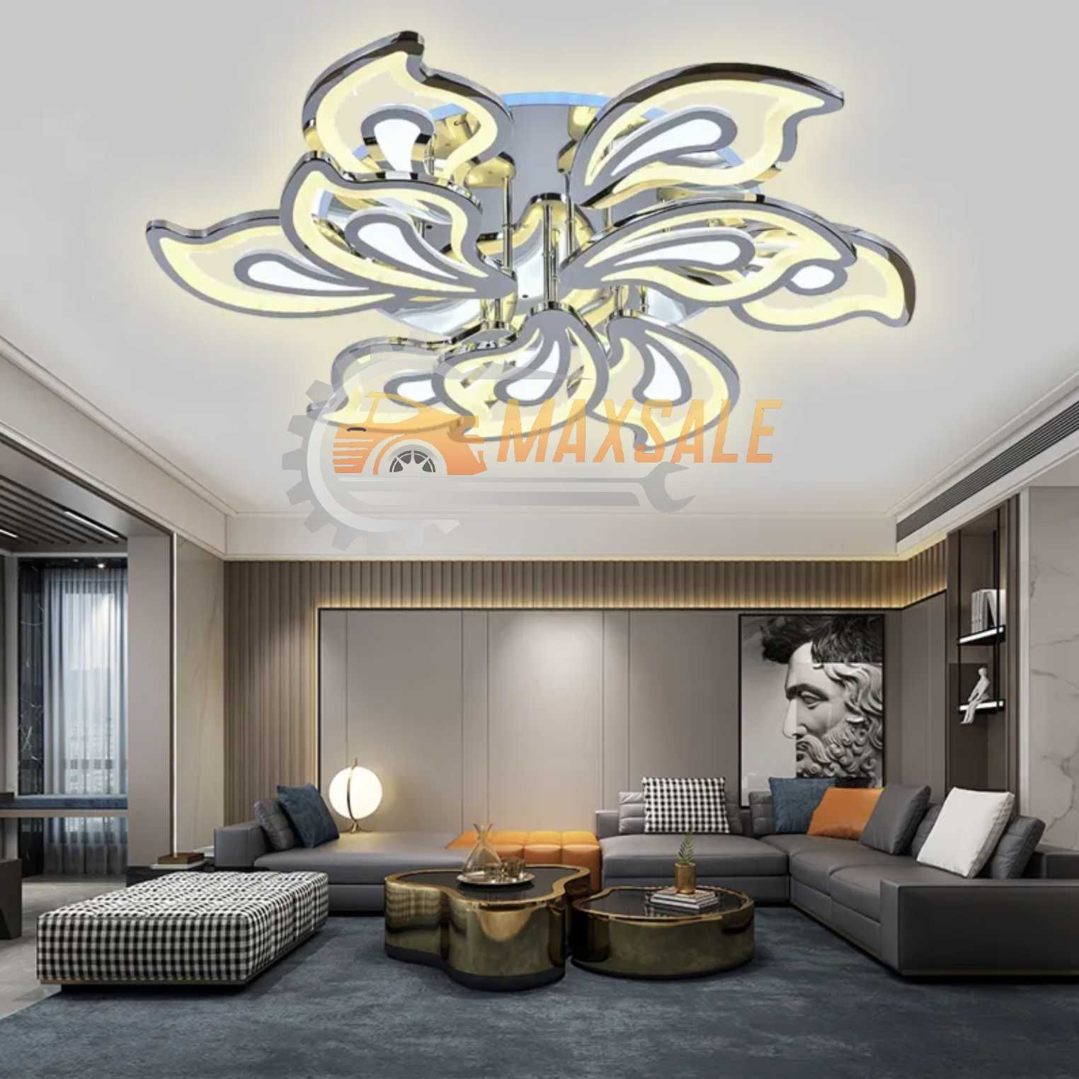 Абажур плафониера дизайнерски 90W LED лампа таван стена полилей