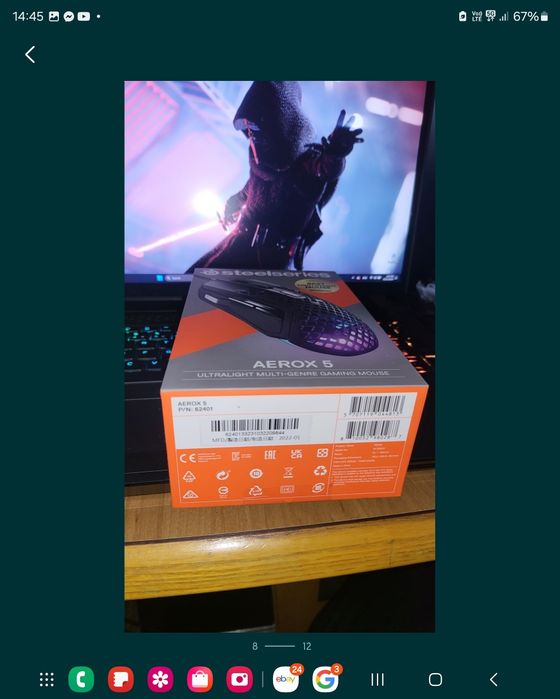 Чисно Нова запечатана Гейминг мишка SteelSeries - Aerox 5, оптична, че