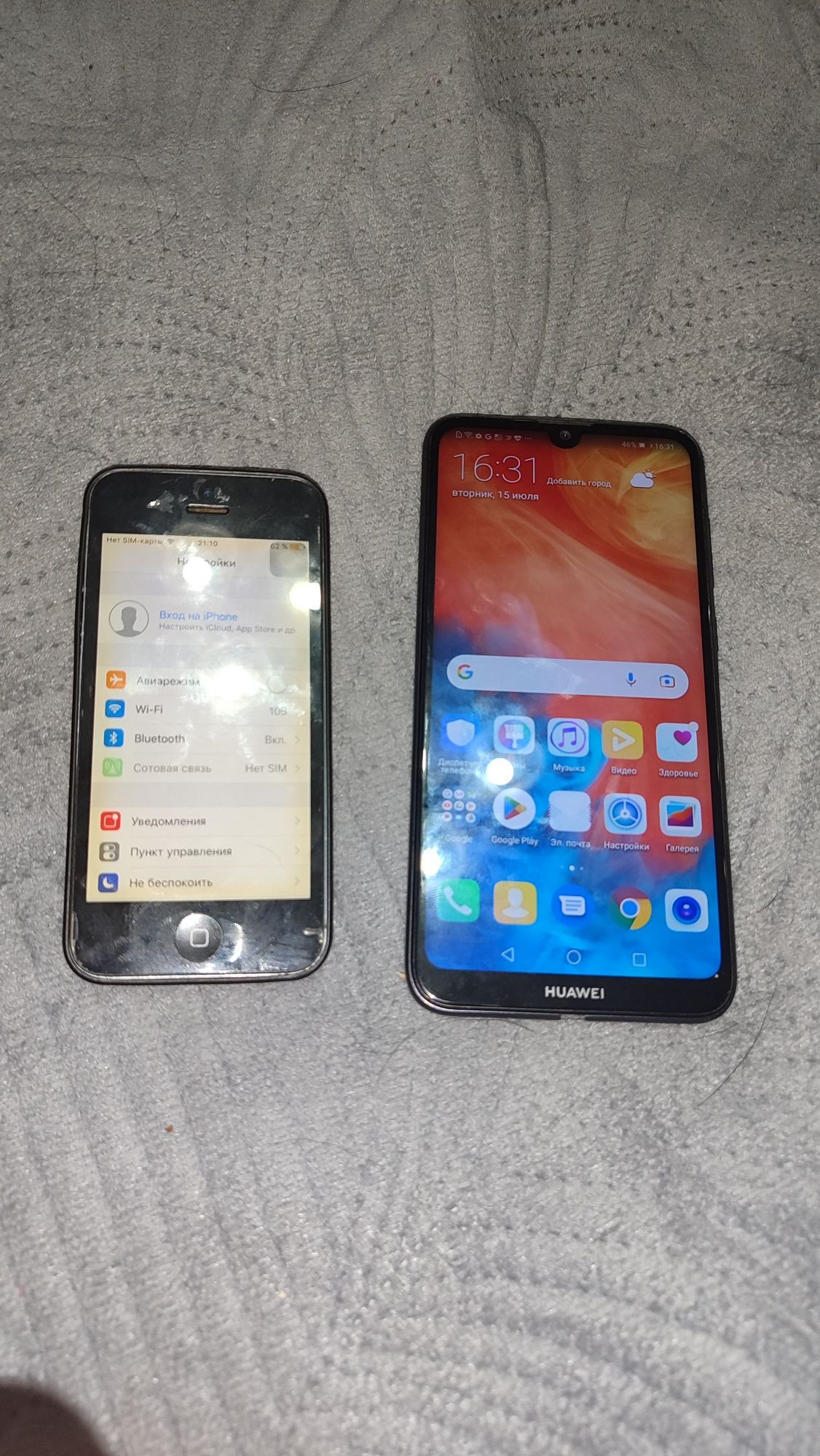 iPhone 5 и Huawei p smart