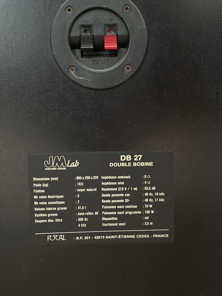 Boxe Focal JmLab DB27 Double Bobine