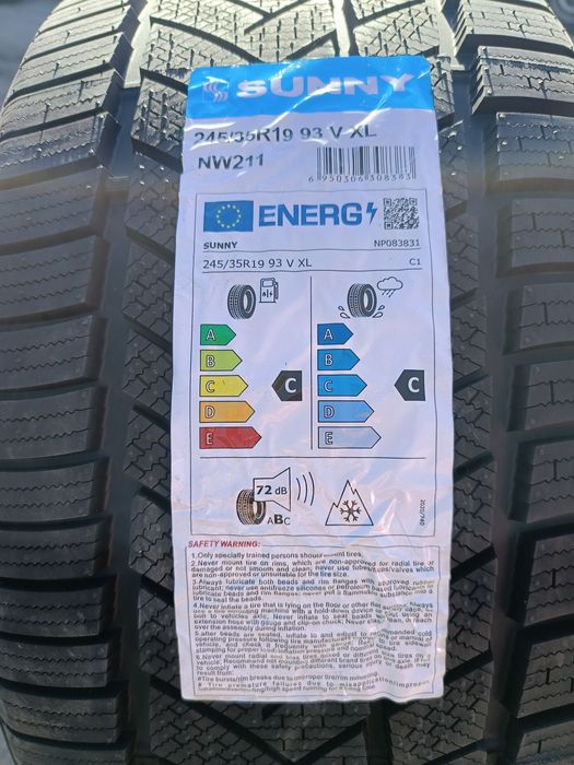 НОВИ ЗИМНИ -19цола -245/35-1бр.-190лв."SUNNY"-с монтаж и баланс