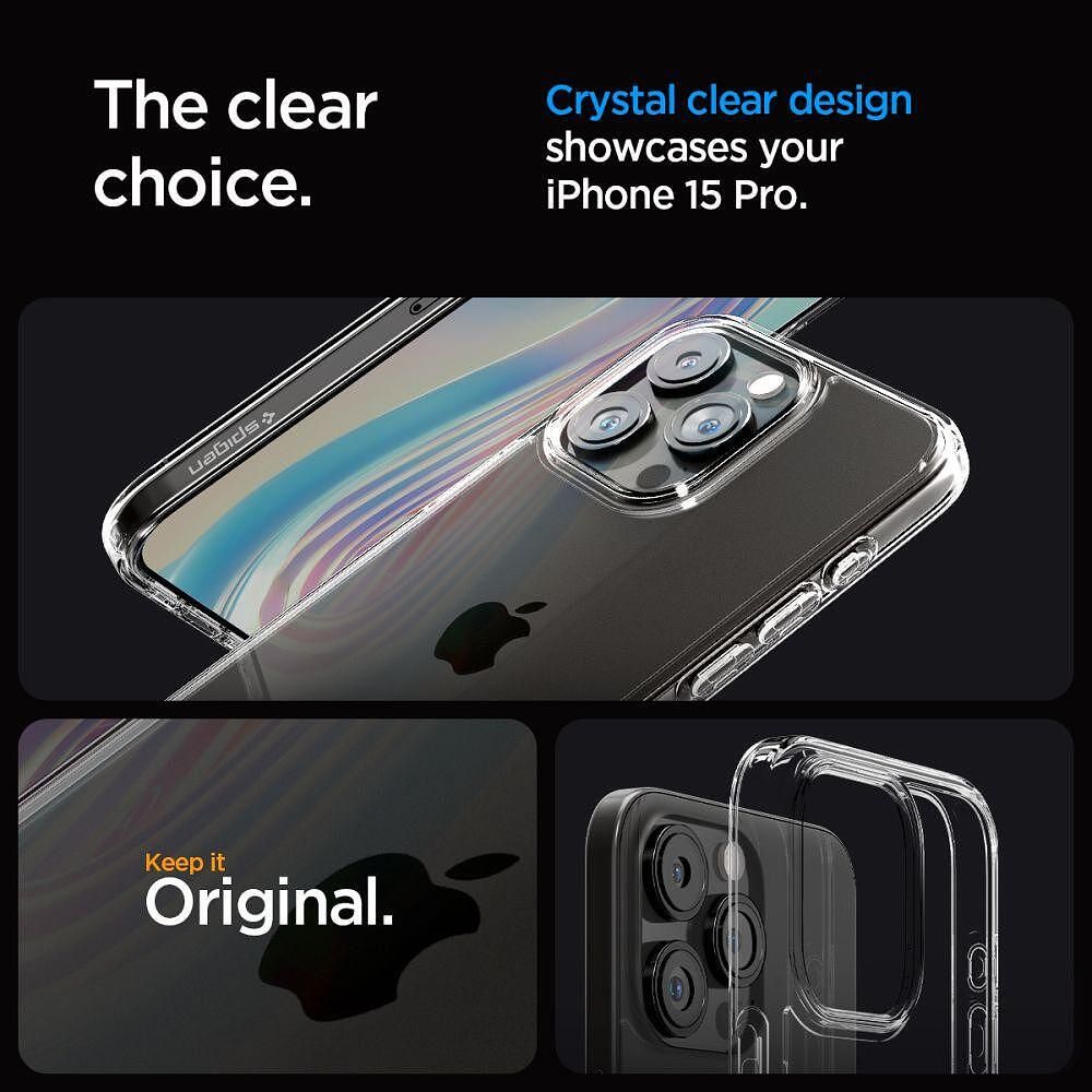 Калъф spigen ultra hybrid за iphone 15 pro crystal clear