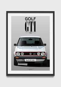 ПОСТЕР: Илюстрация на Volkswagen Golf GTI mk1