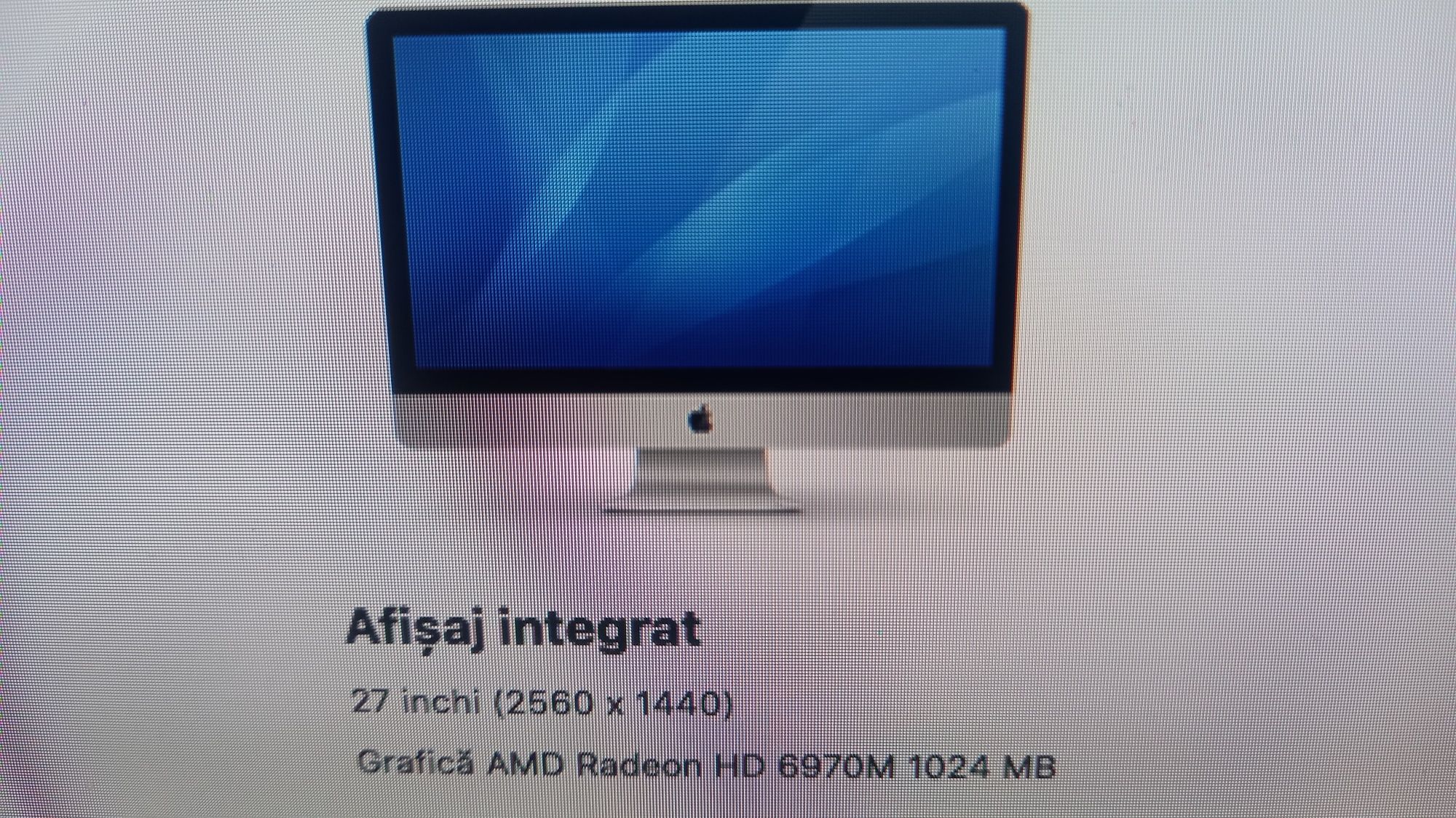 iMac Apple 27 " inch  ,procesor  intel , /3k  /78cm.diagonala