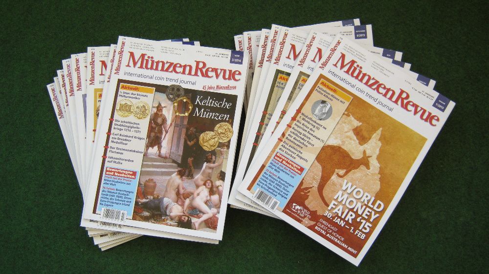 Reviste,numismatica,Munzen Revue,lot 16 bucati,2014-2015.