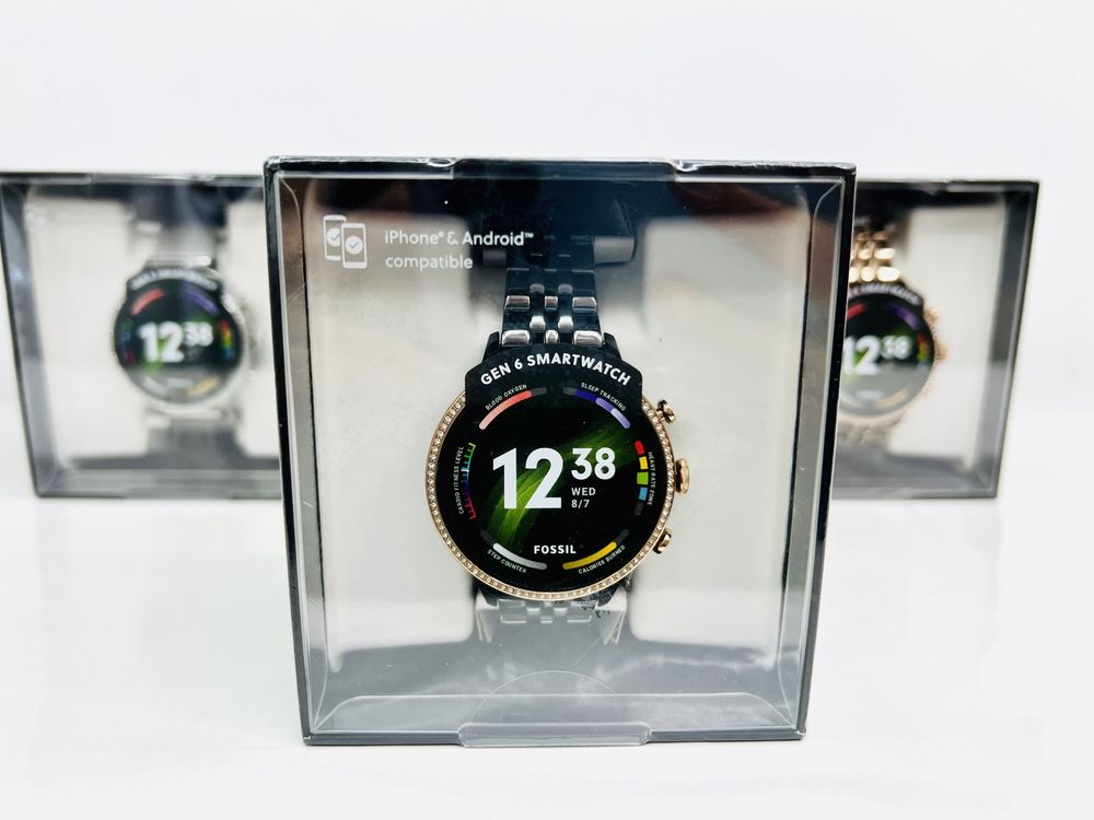 НОВ! Fossil Gen 6 Smartwatch Mesh / Gunmetal / Gold-Tone 2г. Гаранция!