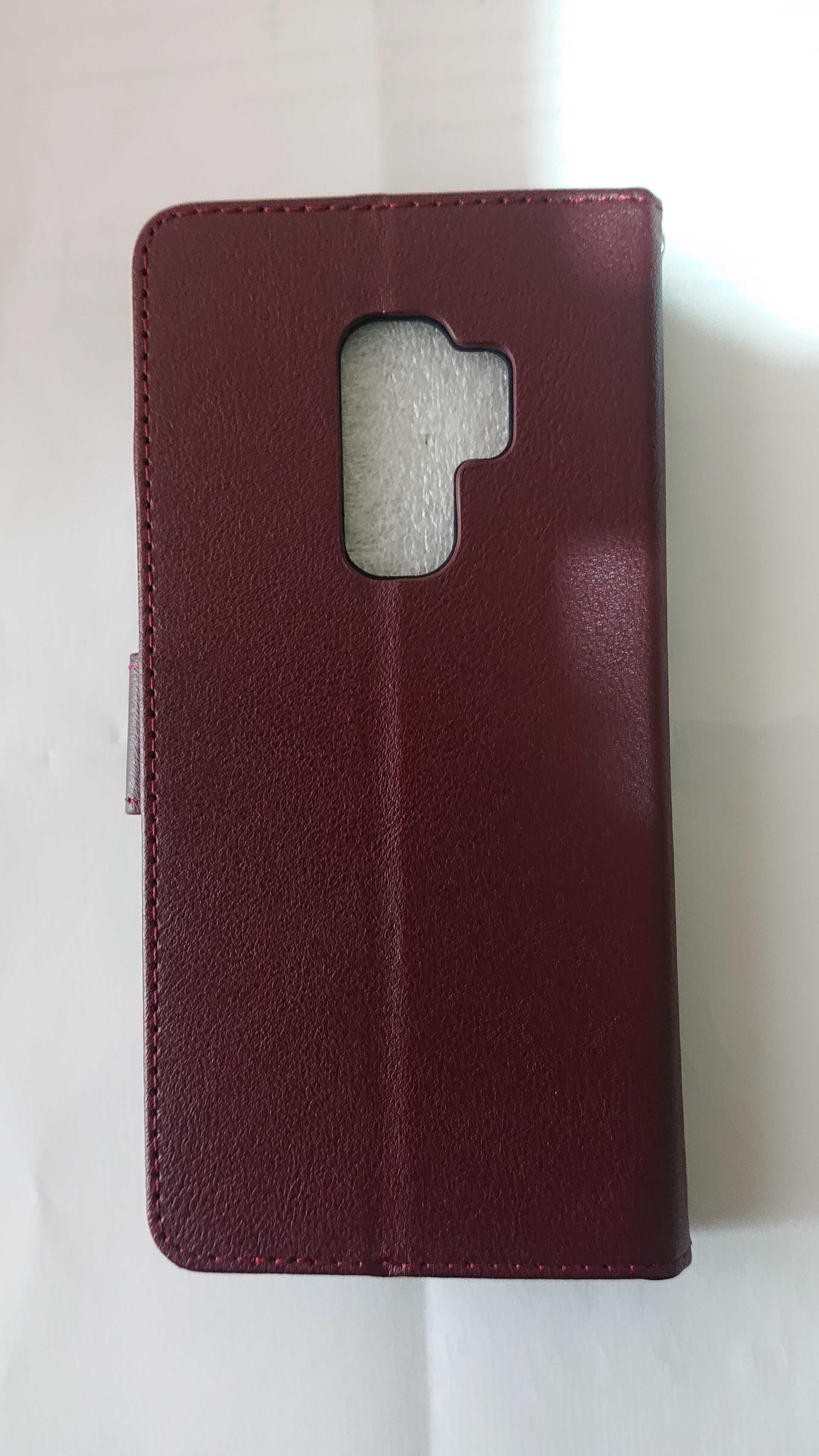 Нов кожен калъф с магнитно закопчаване-тип тефтер за samsung s9 plus .