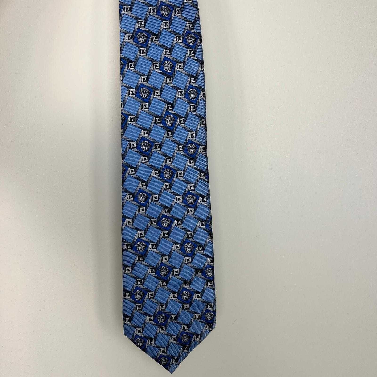 Versace Silk Tie with Medusa Embellishment