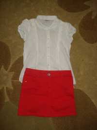 Сет червена пола и блуза
