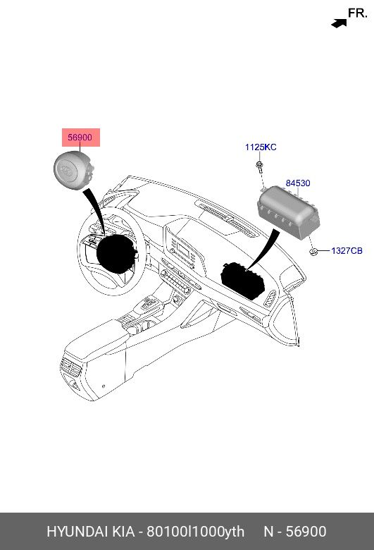 Подушка аэрбаг водителя Hyundai sonata 2020-23