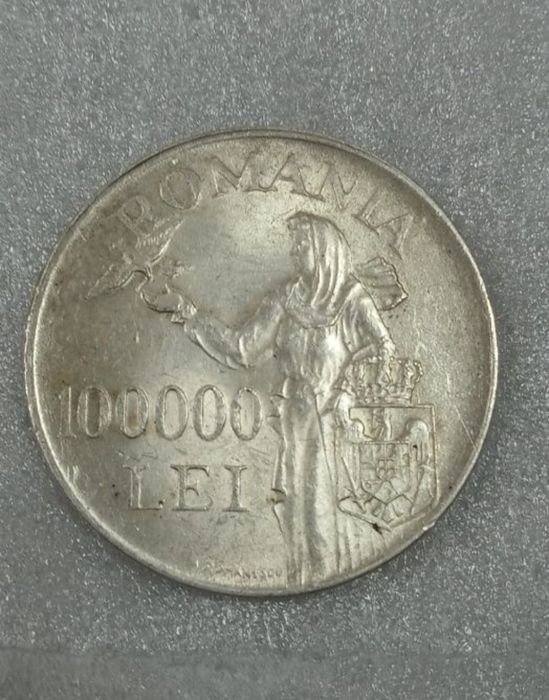 Moneda argint 100000 lei 1946 Regele Mihai (schimb cu Ceas mecanic)
