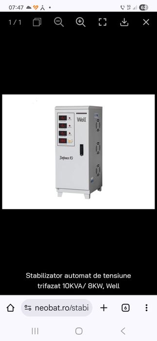 Stabilizator trifazat de tensiune