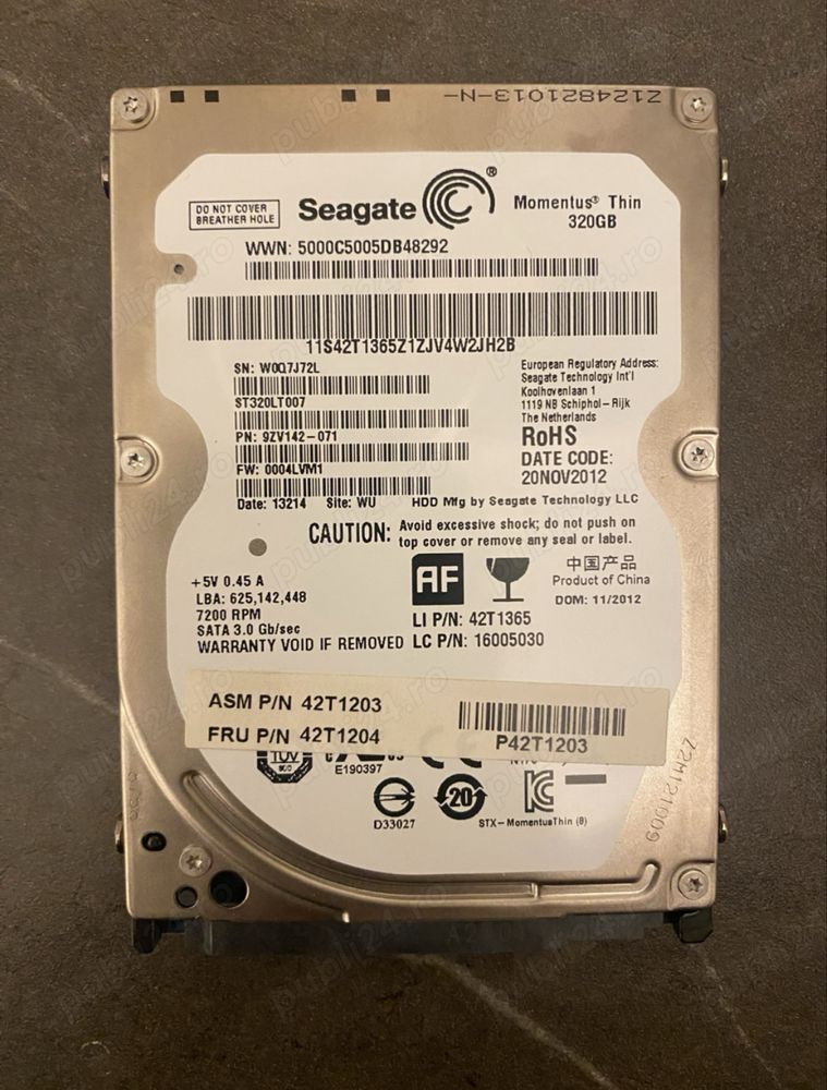 Hdd hard 320 gb laptop 2.5 inch sata 3
