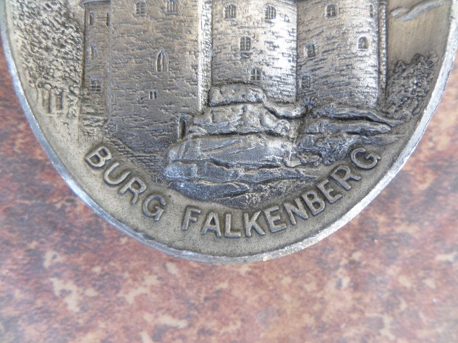 Lingura de argint sau nichel basorelief castelul Falkenberg