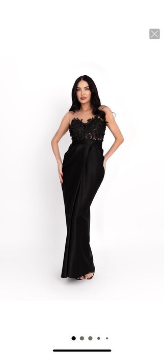 Rochie maxi cu aplicatii florale