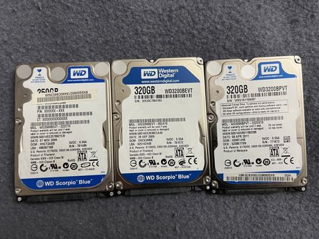 Hdd hard disk 2,5” 250gb 320gb folosite dar bune sata