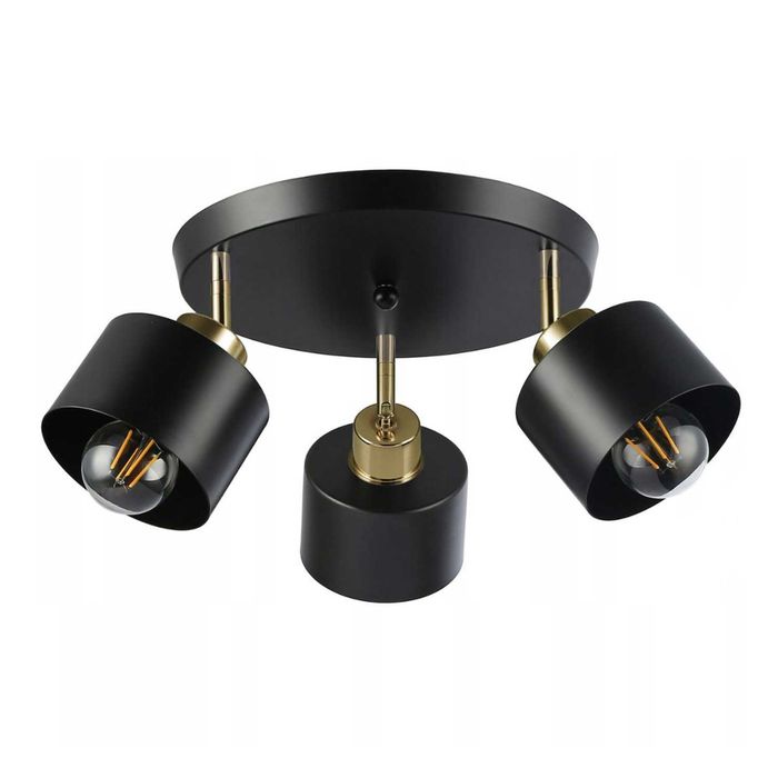 Lustra aplica Elza, 3xE27 35W/220V, rotund reglabil negru/cupru