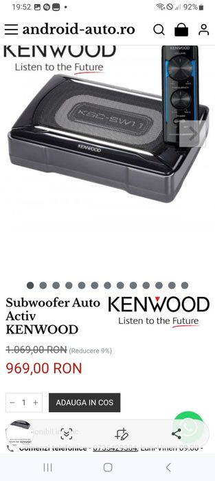 Vand Subwoofer activ pentru auto