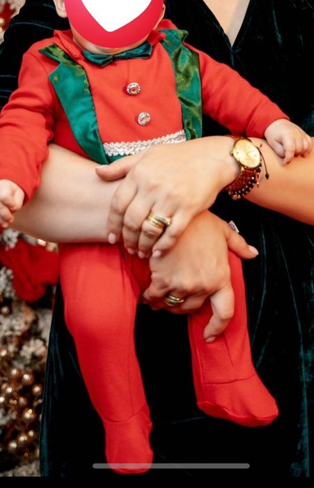 Costum spiriduș bebe de Crăciun 0-3 luni