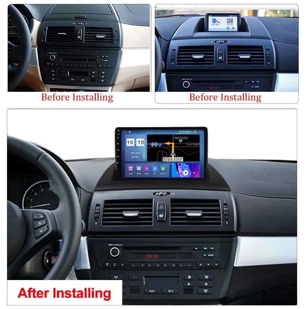 Navigatie Android 13 BMW X3 E83 2004-2012 1/8 Gb Waze CarPlay CAMERA
