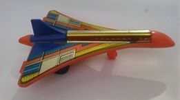 Стара играчка самолет ТУ 144 ламарина пласмаса Соц СССР