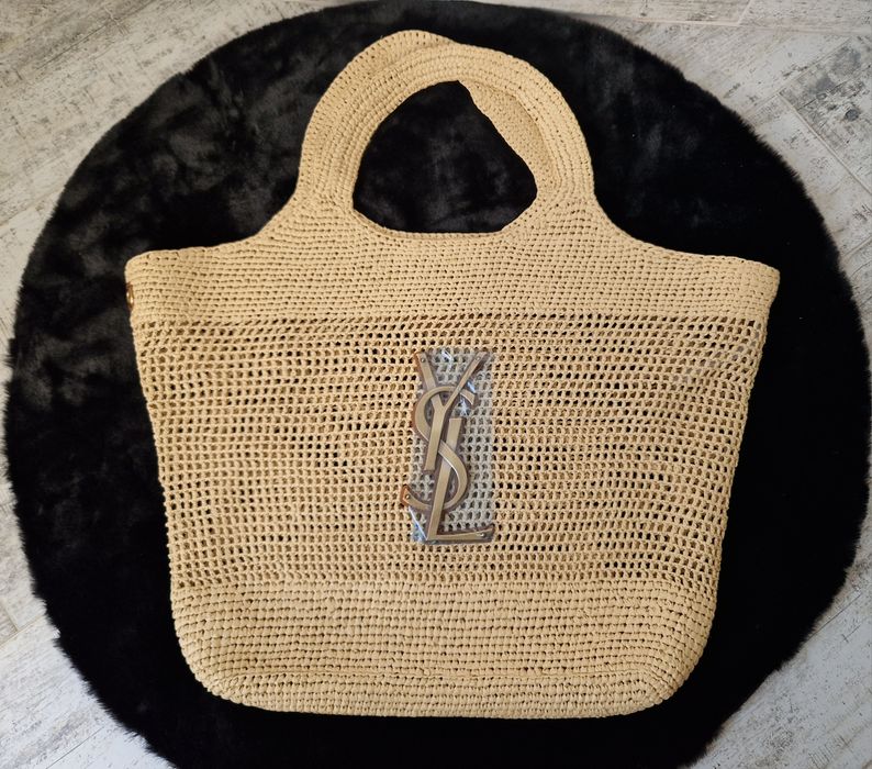 Saint Laurent Icare in Raffia