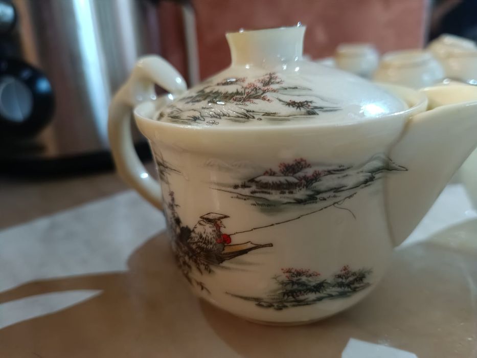 De colectie ~ Set ceai 15 piese portelan fin Beijng 2005