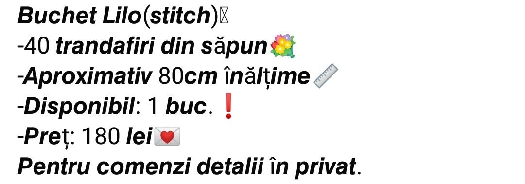 Buchete de flori de săpun cu Stitch, preț 180 ron