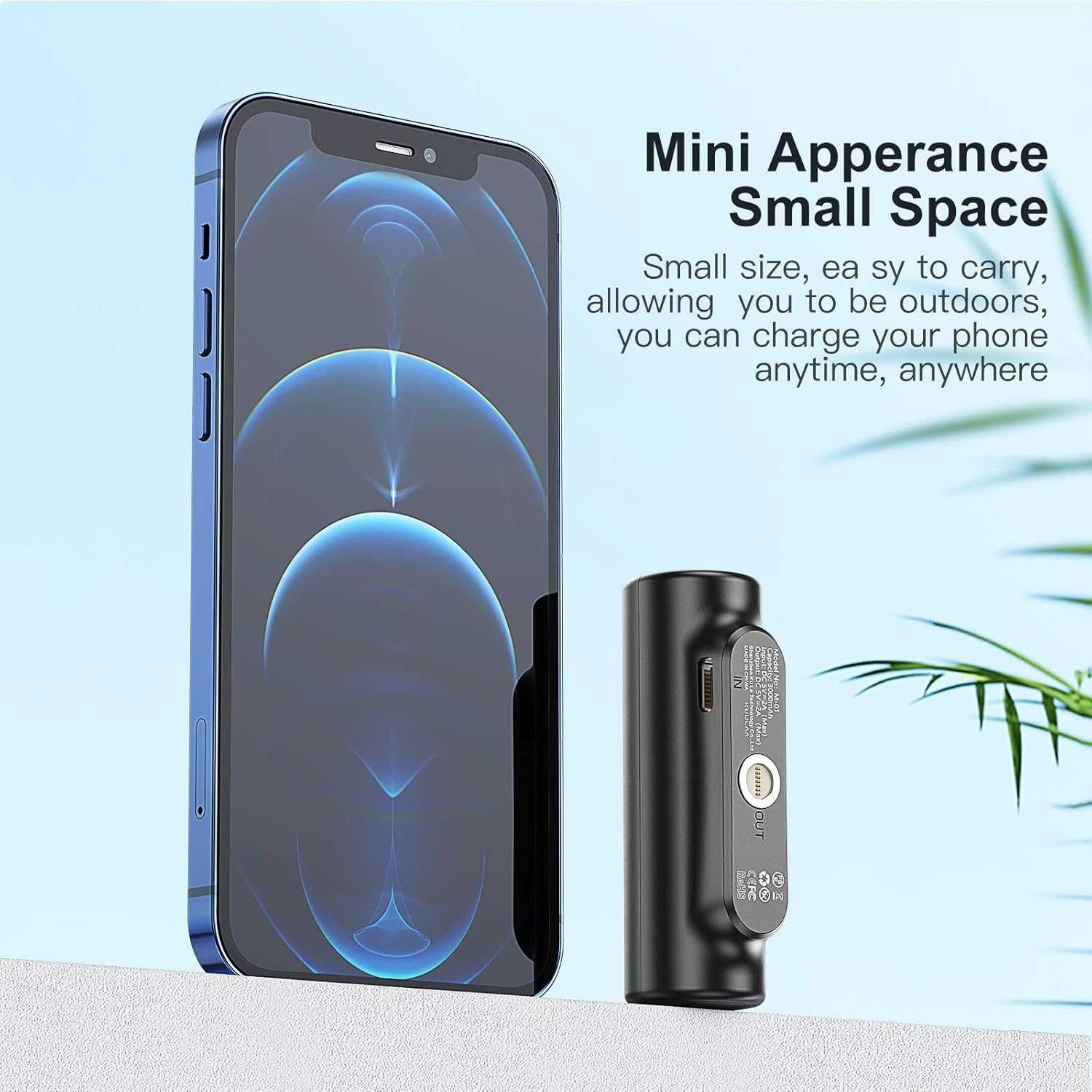 Baterie externa KUULAA 3 în 1,3000mah,pt IOS și ANDROID,sigilat