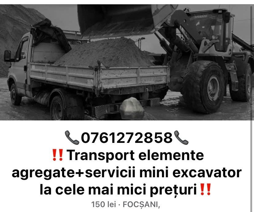 Pământ Negru-VEGETAL,Piatră,Nisip,Sort+Miniexcavator