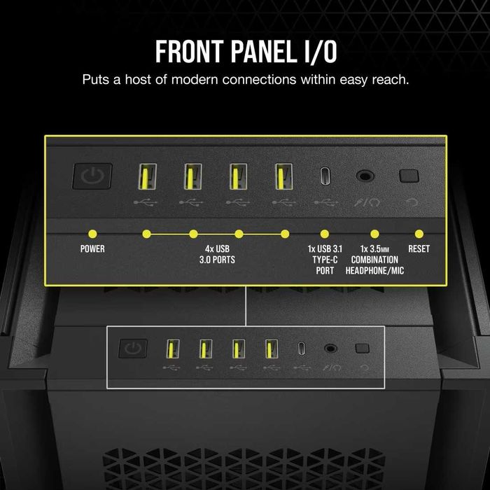 Компютърна кутия Corsair 7000D AIRFLOW Tempered Glass, Черен, НОВА